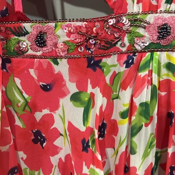 Mac Duggal Floral Cutout Bell Mini Dress Size 6